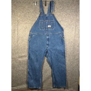 Round House Mens Denim Bib Overalls Blue Lot 699 Workwear 44x30 Medium Wash